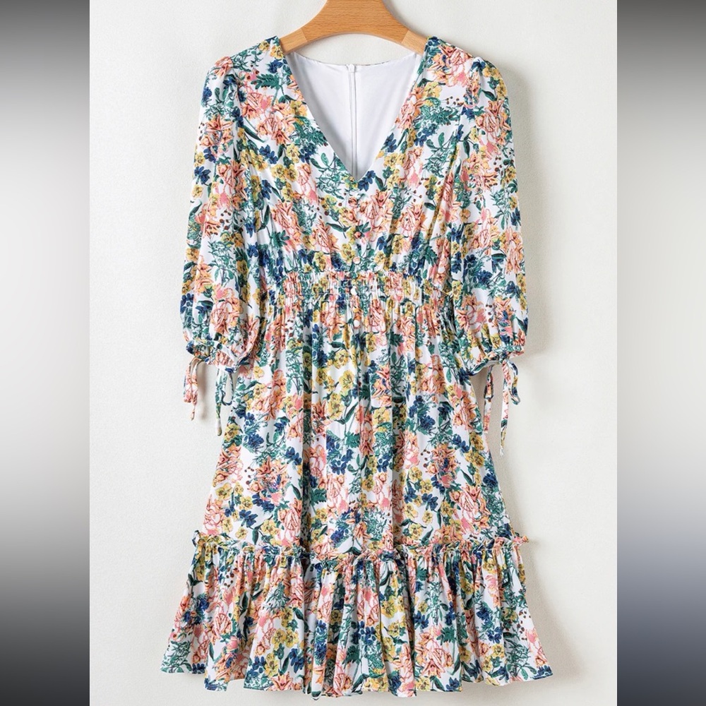Floral Dress 3/4 Sleeve